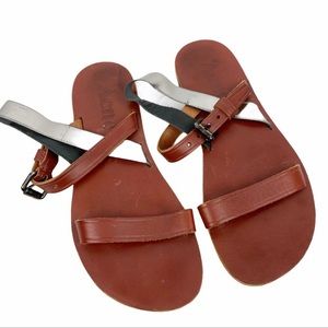 ACNE Studios Brown Metallic Leather Strappy Sandals Size 38 Euro 8 US